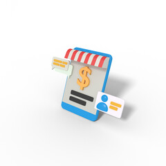 Fototapeta premium 3d Illustration of online shopping payment