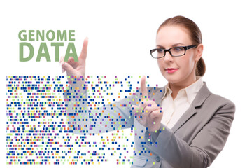 Businesswoman in genome data concept