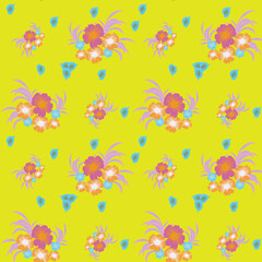 seamless paisley  flower Design pattern on black and white  background 