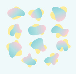 Set of organic and abstract gradient shapes