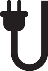 Cable wire computer and plug icons set