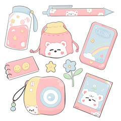 illustration of a set of objects for travel