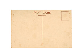 Old post card one single retro vintage faded flat isolated transparent background photo PNG file