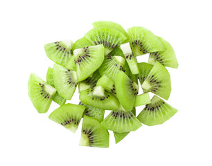 Slice of kiwi fruit isolated on transparent png - obrazy, fototapety, plakaty