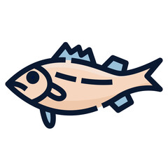 Platy Fish. fish icon, filled outline style. Isolate on transparency background