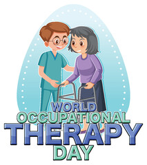 World occupational therapy day text banner design