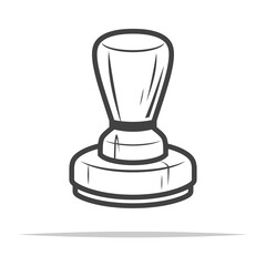 Round rubber stamp icon vector isolated