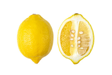 lemon citrus fruit isolated on transparent png