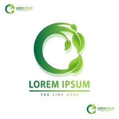 Eco leaf logo,World environment day concept. green eco earth. vector illustration.