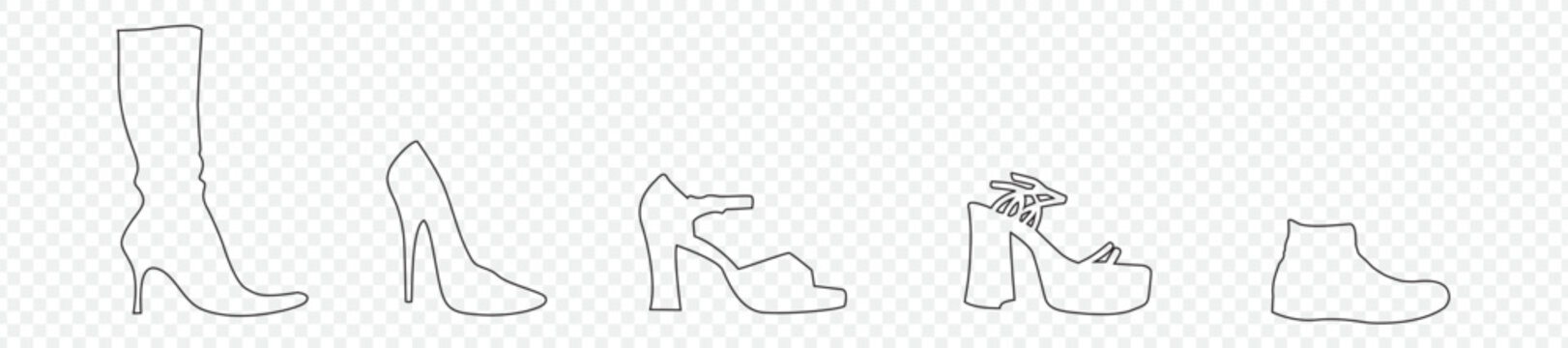 Shoes icon set. Fashion, shoeshop concept. Vector illustration