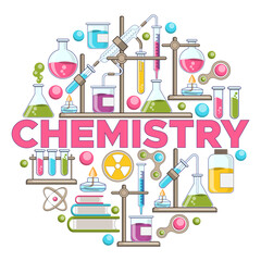 Chemical kit. Isolated on white background. Vector illustration.