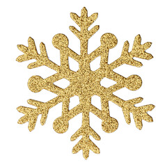 Flat gold sparkly snowflake ready winter decoration
