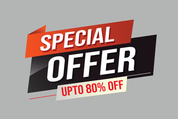 Special offer word concept vector illustration red modern futuristic 3d style for landing page template ui web mobile app poster banner flyer background gift card coupon label wallpaper	
