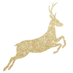 christmas gold deer silhouette ,christmas gold reindeer isolated