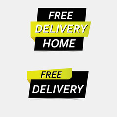 Free home delivery banner design. Free delivery label design