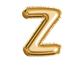 Obraz premium Gold alphabet Z air balloon for baby shower celebrate decoration party on transparent background