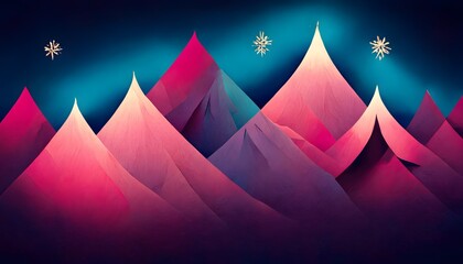 Fototapeta na wymiar Colorful Christmas decoration background illustration, blue and magenta wallpaper 