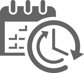 Time management concept. Clock and calendar icons. Vector