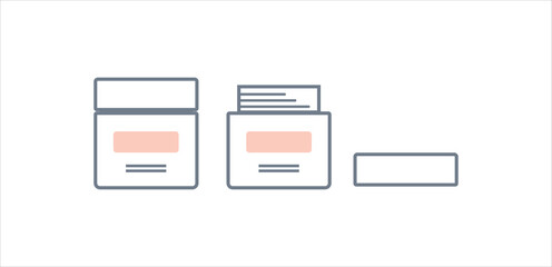 Set open jars for packaging design. Vector graphic set. Vector concept. Icon set. Vector isolated collection. Isolated object.