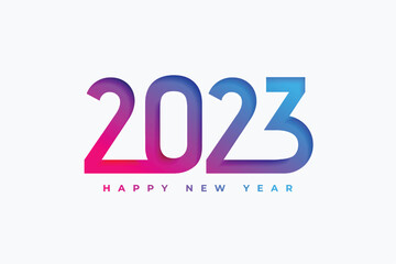 happy new year holiday background with colorful 2023 text