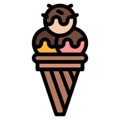 ice cream dessert cone scoops icon