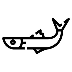 ladyfish icon, Outline style. Isolate on transparency background
