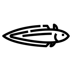 ling fish icon, Outline style. Isolate on transparency background