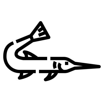 recommend clip art: Garfish icon, Outline style. Isolate on transparency background