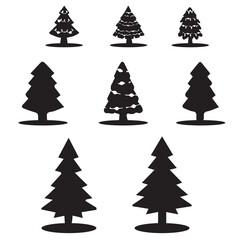 Christmas tree or x-mas tree silhouette