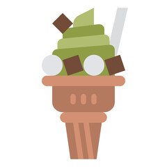 ice cream summer cone matcha icon