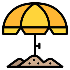 beach umbrella beach summer sand icon