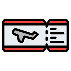 ticket vacation flight travel icon