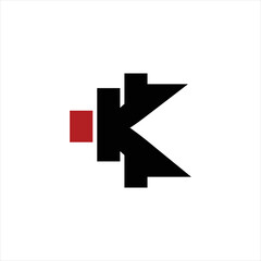 K letter vector logo template, abstract K logo design for the company, creative minimal emblem icon design template