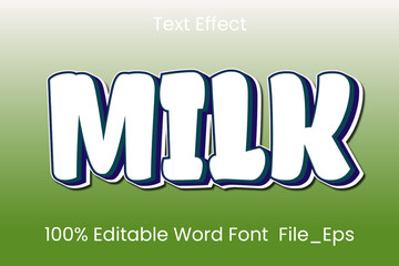milk text effect, editable text