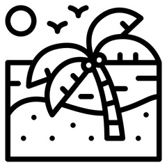 beach palm tree nature vacation icon