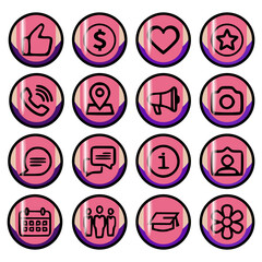 web icon set for nail polish salon manicure pedicure sign