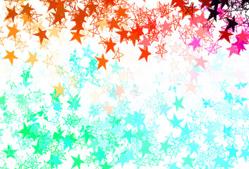 Light Green, Red vector backdrop with small and big stars.