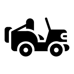 military jeep glyph icon