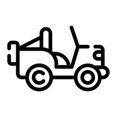 military jeep line icon