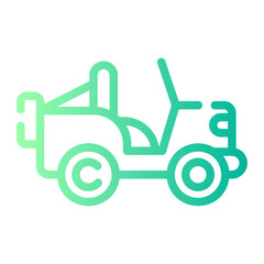 military jeep gradient icon