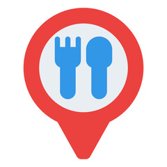 Obraz premium pin dinner location map icon