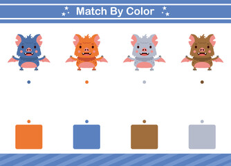 Match by color of animal Educational game for kindergarten Matching game for kids