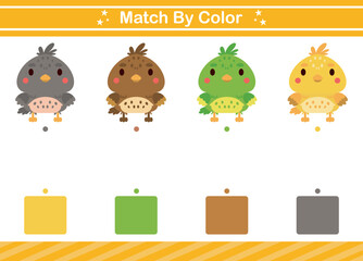 Match by color of animal Educational game for kindergarten Matching game for kids