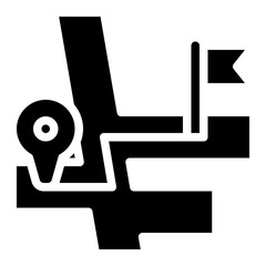 distance pin flag mapping icon