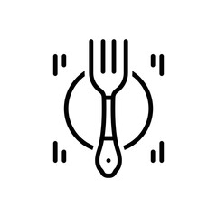 Black line icon for fork