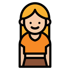 teenager girl daughter family people icon