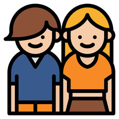 teenagers boy girl sibling people icon