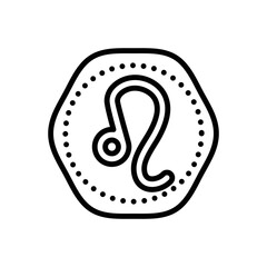 Black line icon for leo horoscope