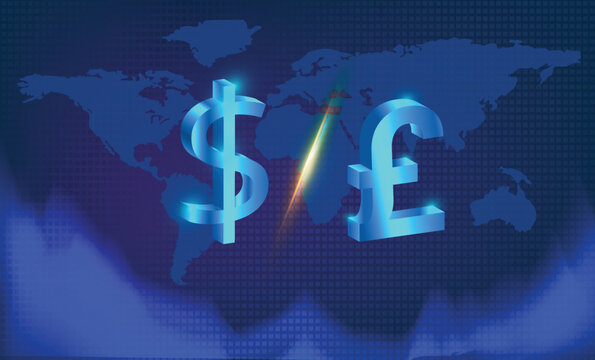 World currency exchange.USD to GBP exchange rate.Dollar to British Pound conversion chart