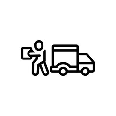 Black line icon for delivers